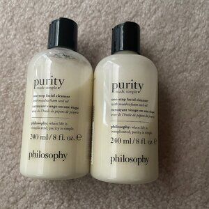 PHILOSOPHY Purity Made Simple Facial Cleanser 16 oz total (two bottles)